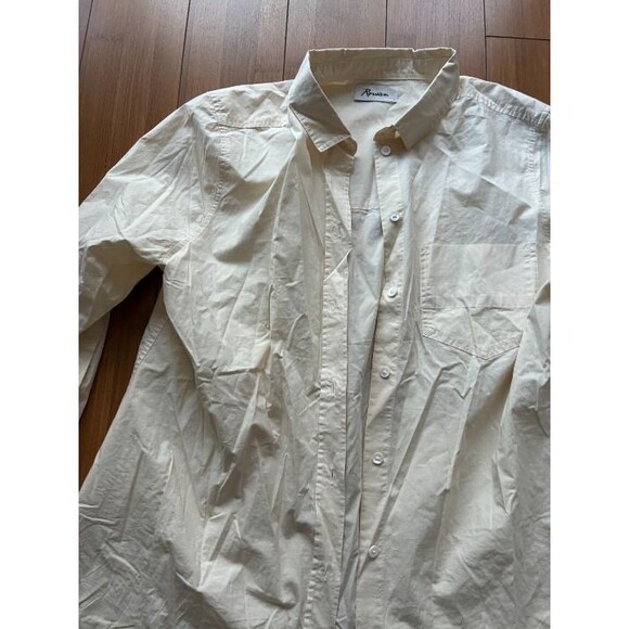 Rowan Off White Orange Cotton Button Up Shirt - Large - Picture 2 of 6